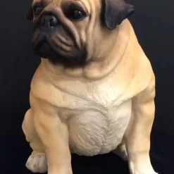 MALMAR Home & Garden Large 36cm Sitting Pug Dog Home Decor Garden Ornament Animal Statue Sculpture