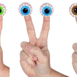 WILLVAL 3 X Coloured Eyeball Finger Puppets Eyes On Your Fingers Halloween Party Joke Halloween Costumes