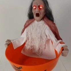 Kmart Animated Motion Activated Light Up Talking Witch Candy Lollie Bowl Halloween