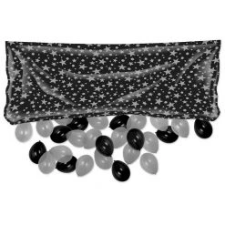 Balloon Agencies Party Supplies Balloon Release Drop Bag Black Silver Gold Stars