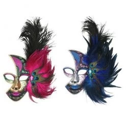 Tomfoolery Elegant Feather Mardi Gras Ladies Masquerade Mask Costume Accessories