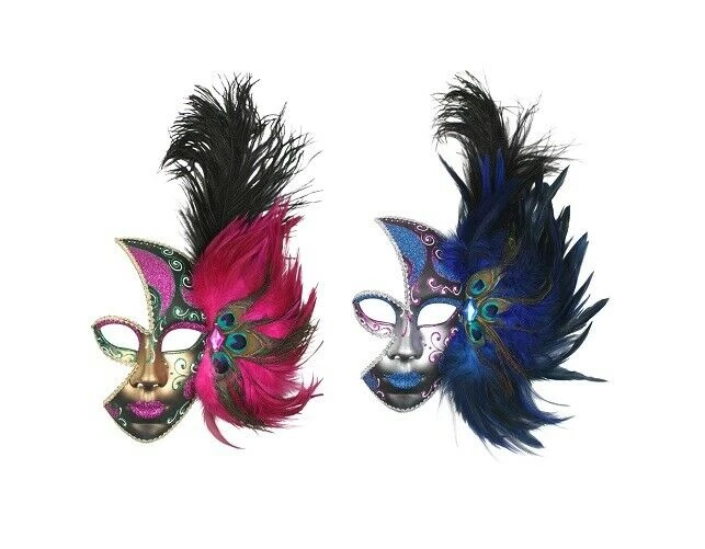 Tomfoolery Elegant Feather Mardi Gras Ladies Masquerade Mask Costume Accessories 1 Tomfoolery Elegant Feather Mardi Gras Ladies Masquerade Mask Costume Accessories
