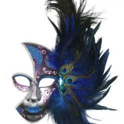 Tomfoolery Elegant Feather Mardi Gras Ladies Masquerade Mask Costume Accessories 5 Tomfoolery Elegant Feather Mardi Gras Ladies Masquerade Mask Costume Accessories
