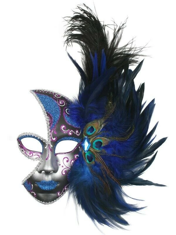 Tomfoolery Elegant Feather Mardi Gras Ladies Masquerade Mask Costume Accessories 3 Tomfoolery Elegant Feather Mardi Gras Ladies Masquerade Mask Costume Accessories