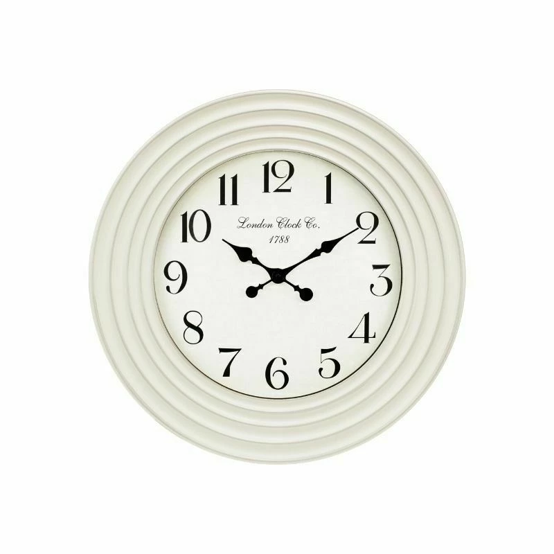 MAL 57cm White Clock With Ripple Decorative Edges Home Decor 1 MAL 57cm White Clock With Ripple Decorative Edges Home Decor