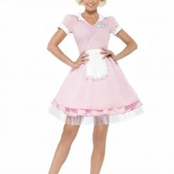 Smiffys 50s Diner Girl Waitress Rock N Roll Ladies Grease Costume & Hat Costumes