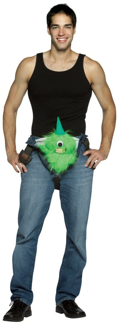 Morris One-Eyed Furry Green Monster Codpiece Belt Mens Costume Accessory 1 Morris One-Eyed Furry Green Monster Codpiece Belt Mens Costume Accessory