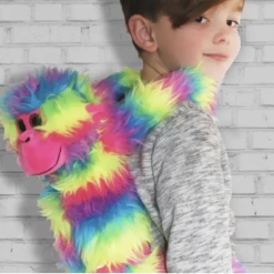 Unbranded 100cm Hanging Rainbow Monkey Plush Toy Piggie Back Rides On Your Back Or Waist Home & Garden