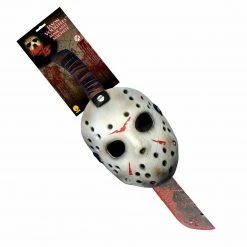 Rubie's Licensed Friday The 13th Jason Voorhees Hockey Mask & Machete Halloween Costume Accessory Halloween Costumes