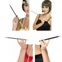 Smiffys 20s Flapper Real Cigarette Holder With 2 Fake Cigarettes Rhinestone