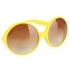 Tomfoolery Costume Accessories Hippy 70s Yellow Glasses Brown Lenses Ladies Sunglasses