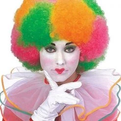 Rubie's Clown Multi Colour Neon Wig Halloween Costume Accessory