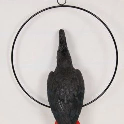MALMAR Australian Native Black Cockatoo In Ring Native Bird Garden Hanging Ornament 34c