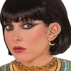 Tomfoolery Costume Accessories Egyptian Cleopatra Gold Snake Wrap Earring Costume Accessory