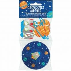 Balloon Agencies Barnyard Assorted Parasol Blast Off Cupcake Cases And Pick Sets