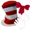 Aussie Toys Dr Seuss Cat In The Hat Kids Boys Girls Full Costume Jumpsuit Gloves Hat Tie