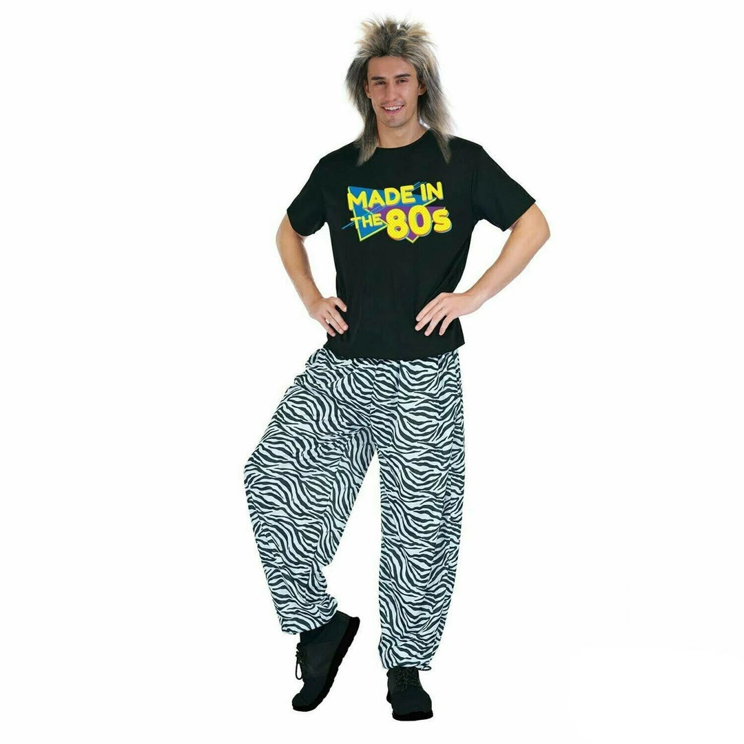 JD Party Adult Mens 80's Punk Rock Pants Fresh Prince Baggy Rapper Zebra 1980 Costume 9 JD Party Adult Mens 80's Punk Rock Pants Fresh Prince Baggy Rapper Zebra 1980 Costume