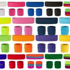 Unbranded Clothing Apparel Fluro Neon Sweatbands Wristbands Headband Tennis 80s Costume Accessory