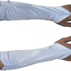 Aussie Toys Formal Wedding 20s Flapper Fingerless Long Satin Beaded Gloves White Black Red Costume Accessories