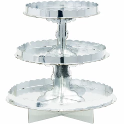Balloon Agencies Party Supplies 3 Tier Cupcake Stands Baking Display Treat Muffin Display Tower Gold Silver Pink