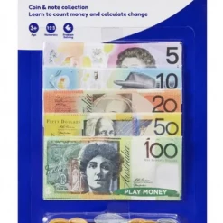 Unbranded Home & Garden 40 Pce Australian Play Money Coins Notes Maths Pretend Shopping Gambling Games