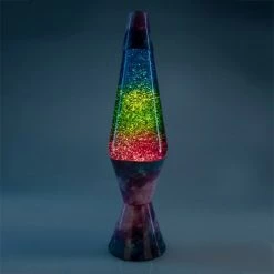 MDI Glitter Lava Lamp Large Motion Rocket Vintage Retro Pink Purple Silver New Home & Garden