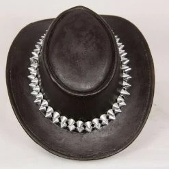 MAL New 1pce 15cm Cowboy Skull With Studded Hat Resin Décor Halloween Ornament