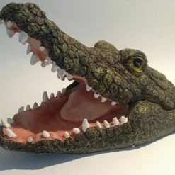 MALMAR Home & Garden Large 46cm Floating Open Mouthed Crocodile Head - Floats In Pond / Water Feature
