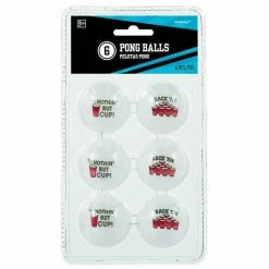 Balloon Agencies Pack Of 6 Table Tennis Beer Ping Pong Balls Drinking Games Neon Funny Messages
