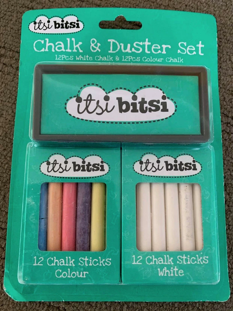 Unbranded Home & Garden 24 Pcs Of Chalk & Duster Blackboard Set 12 X White Chalk & 12 X Coloured Chalk 1 Unbranded Home & Garden 24 Pcs Of Chalk & Duster Blackboard Set 12 X White Chalk & 12 X Coloured Chalk