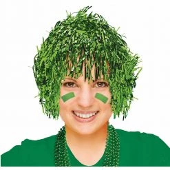 Balloon Agencies Wigs St Patricks Day Irish Green Tinsel Wig Ladies Mens Costume Accessory