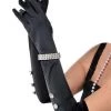 Balloon Agencies Black Satin Gloves With Rhinestone Bracelet Costume Accessory Adult Halloween Costume Accessories