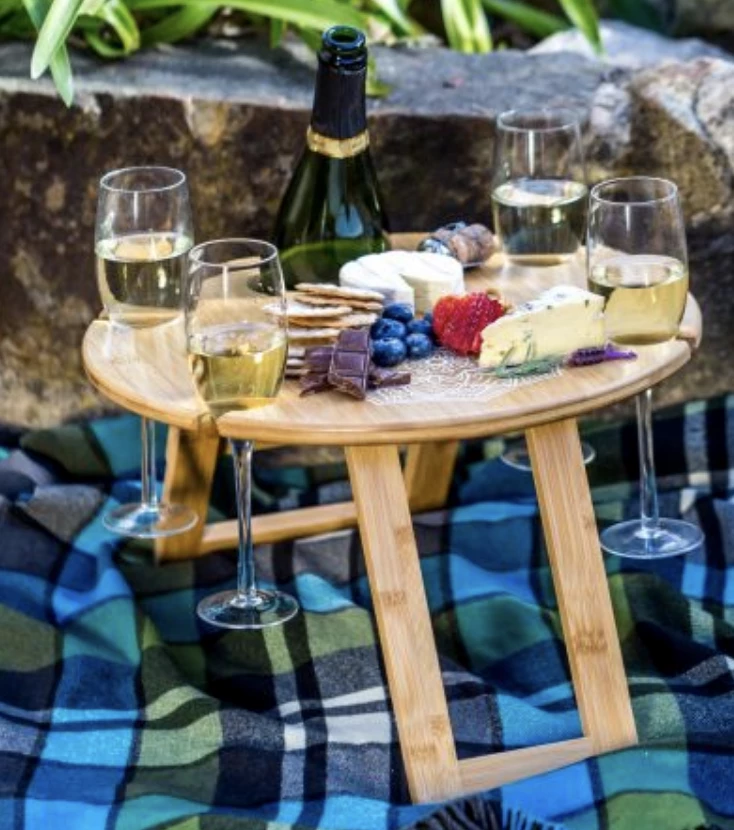 Unbranded Home & Garden Wine & Cheese Platter Round Picnic Table Holds 4 X Wine Glasses Grazing Platter 1 Unbranded Home & Garden Wine & Cheese Platter Round Picnic Table Holds 4 X Wine Glasses Grazing Platter