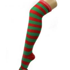 JD Party Over The Knee High Socks Striped Ladies Girls Women Cheerleader Pair Stripe Costume Accessories