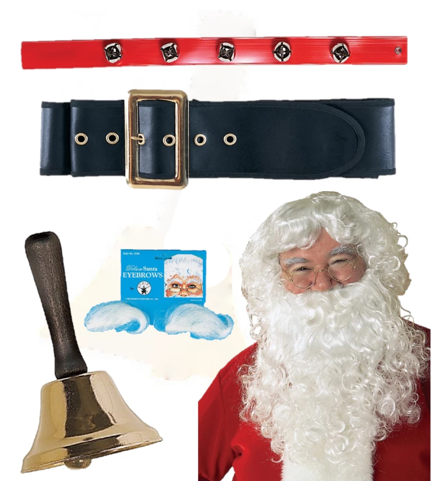 Rubies Christmas Santa Bell Wig Beard Belt Bell Strap Eyebrows Accessory Christmas Costume Accessories 1 Rubies Christmas Santa Bell Wig Beard Belt Bell Strap Eyebrows Accessory Christmas Costume Accessories