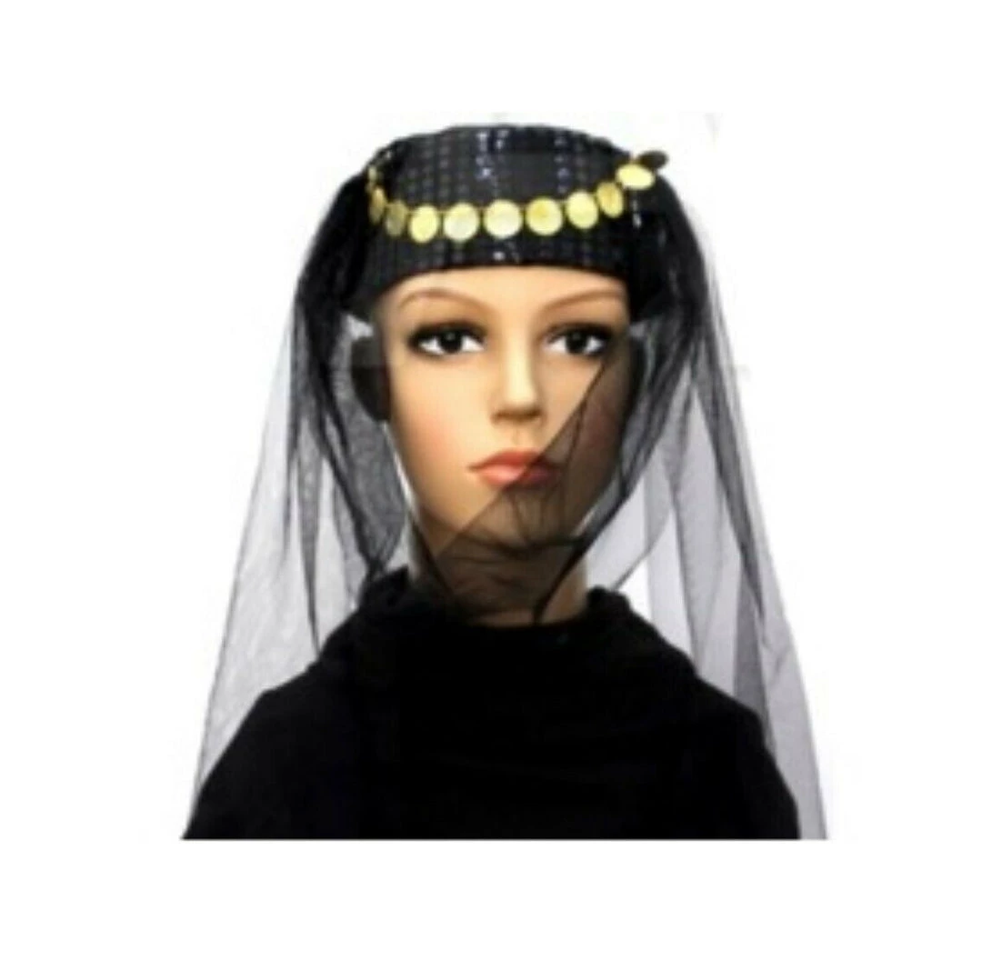 JD Party Princess Arabian Genie Hat With Veil Belly Dance Party Hat Costume Accessories 5 JD Party Princess Arabian Genie Hat With Veil Belly Dance Party Hat Costume Accessories
