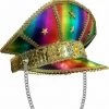 Sweidas Costume Accessories Burning Man Rainbow Hat Visor Sequins Gemstone Festival Costume Mardi Gras
