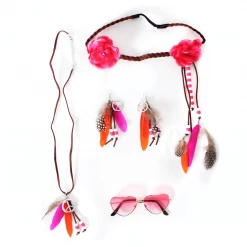 JD 60s Hippie Costume Kit 3pc Festival Rainbow Daisy Earrings Sunglasses Headband Costume Accessories 10 JD 60s Hippie Costume Kit 3pc Festival Rainbow Daisy Earrings Sunglasses Headband Costume Accessories