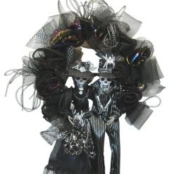 Sweidas Skeleton Couple Deluxe Door Wreath Halloween Decoration