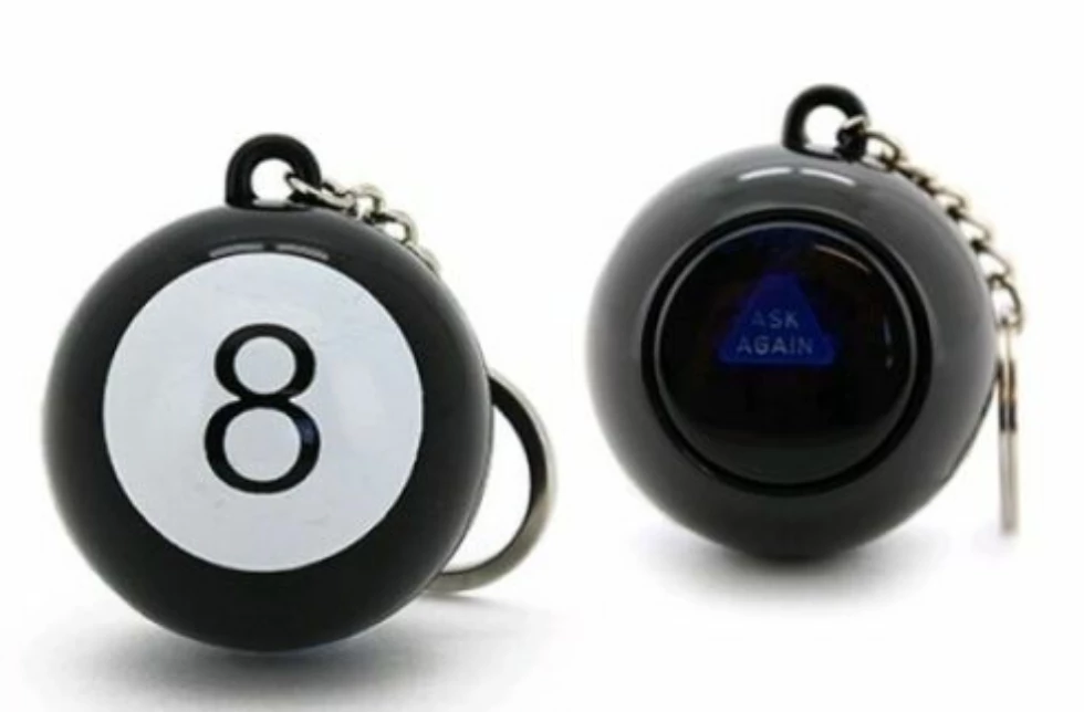 TNW Australia Fortune Teller Magic Black 8 Ball Key Ring Keychain Ask & It Tells Your Future Costume Accessories 2 TNW Australia Fortune Teller Magic Black 8 Ball Key Ring Keychain Ask & It Tells Your Future Costume Accessories