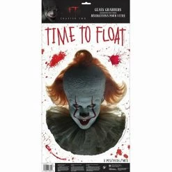 Balloon Agencies IT Bloody Wall Pennywise Face Glass Grabbers Halloween Decoration