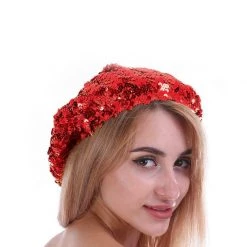 JD Party Christmas Beret Sequin Party Hat French Style Sparkle Ladies Costume Accessory Christmas Costume Accessories