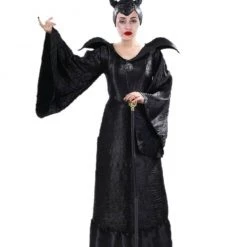 JD Adult Womens Maleficent Mistress Of Evil Queen Headpiece Halloween Black Cape
