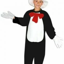 Aussie Toys Dr Seuss Cat In The Hat Kids Boys Girls Full Costume Jumpsuit Gloves Hat Tie