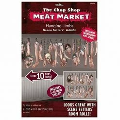 Balloon Agencies Halloween Props/Decoration Chop Shop Meat Market Hanging Limbs Scene Setter Add Halloween Decorations