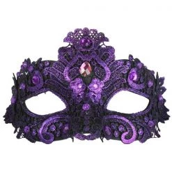Tomfoolery Crystal Lace Metallic Dark Purple Costume Masquerade Eye Mask Costume Accessories 5 Tomfoolery Crystal Lace Metallic Dark Purple Costume Masquerade Eye Mask Costume Accessories