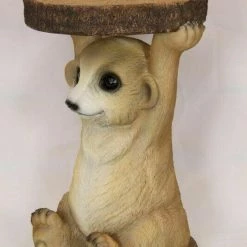 MAL Home & Garden Meerkat Side Table 35cm Ornament Home Decor