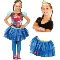 Rubies Deerfield Disney Frozen Princess Anna Girls Tutu Costume Tiara Handcuff Footless Tights
