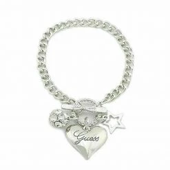 Unbranded GUESS Love Heart Crystal Star Charm Pendant Bracelet Bangle SILVER OR GOLD 7 Unbranded GUESS Love Heart Crystal Star Charm Pendant Bracelet Bangle SILVER OR GOLD