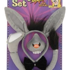Tomfoolery Donkey Animal 4Pce Costume Set With Sound Effects Headband Tail Bow Tie Nose